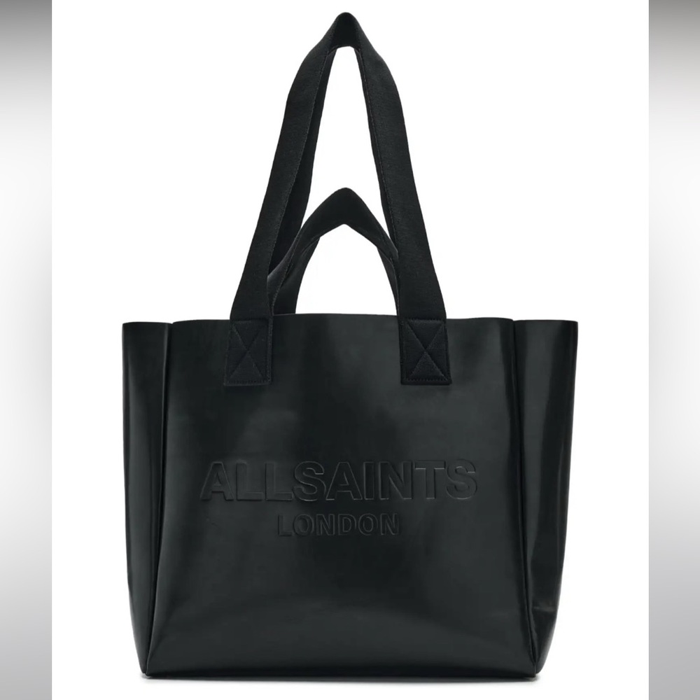 AllSaints Izzy Black Leather Tote